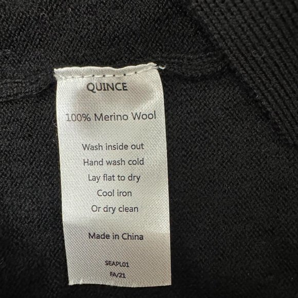 Quince Black Australian Merino Wool Open Front Cardigan Sweater Size XS - Picture 6 of 8